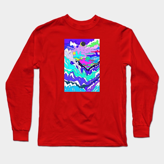 Colorful landscape Long Sleeve T-Shirt by vswizzart